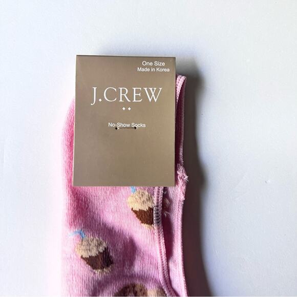 J.Crew Women's Coffee and Bagel Print Graphic Design 
No Show Ankle Socks - Picture 2 of 5